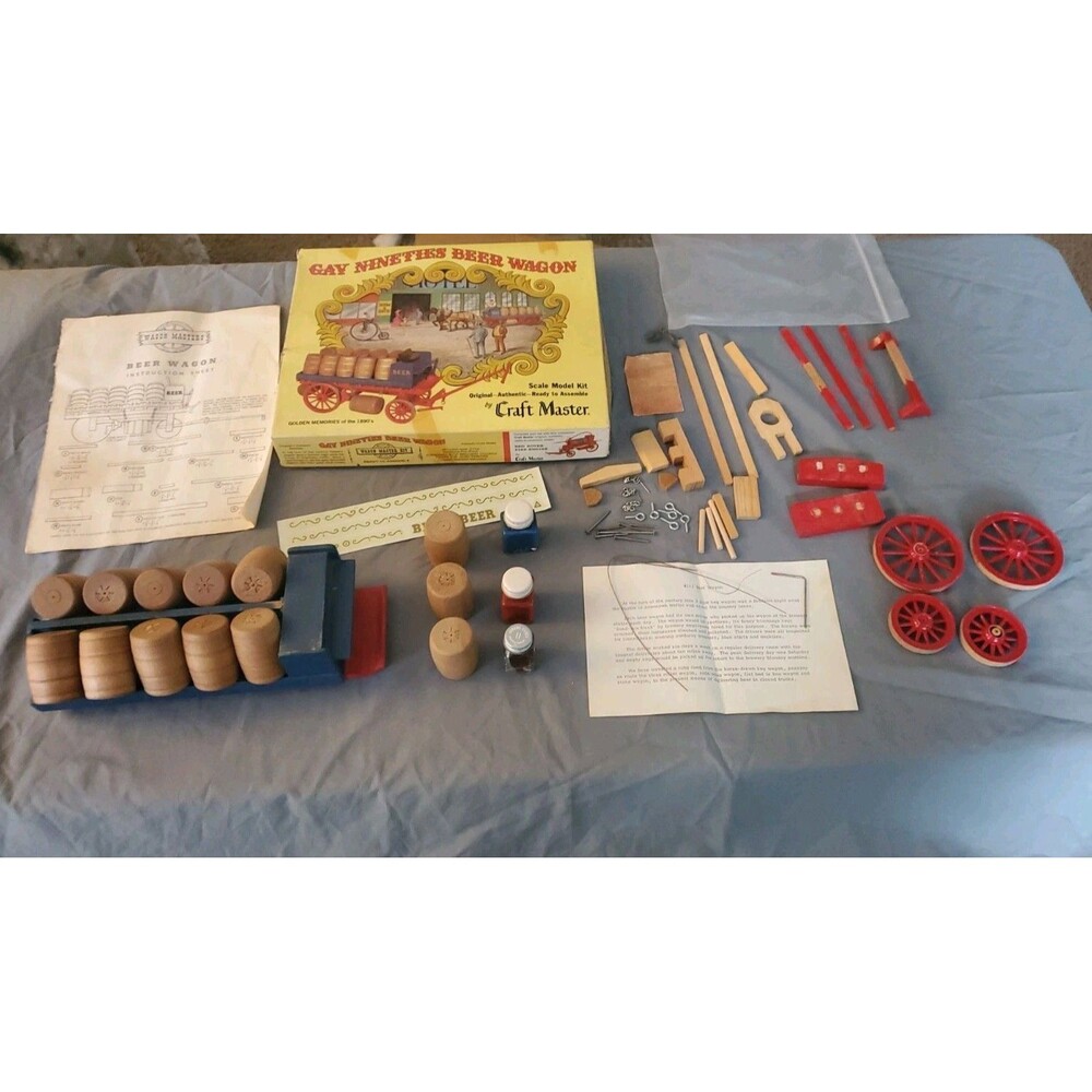Craft Master Gay Nineties Beer Wagon Master Kit Original Model Wood Opened Read
